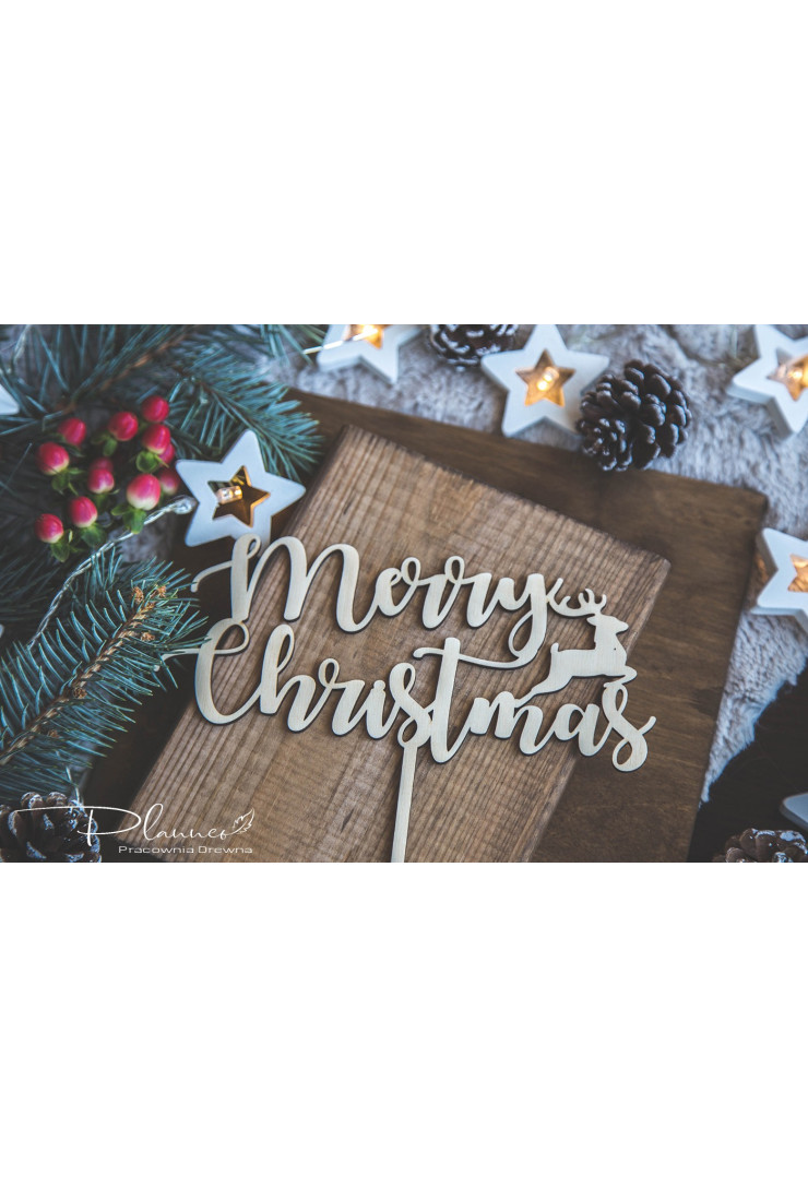 Drewniany topper na święta