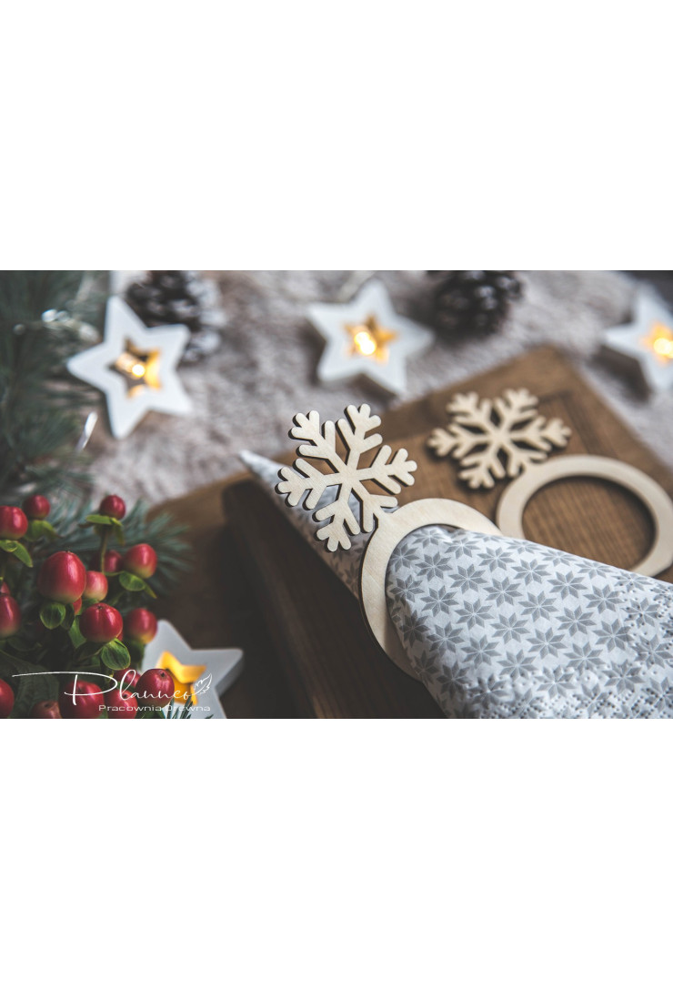 Obręcze drewniane śnieżynki