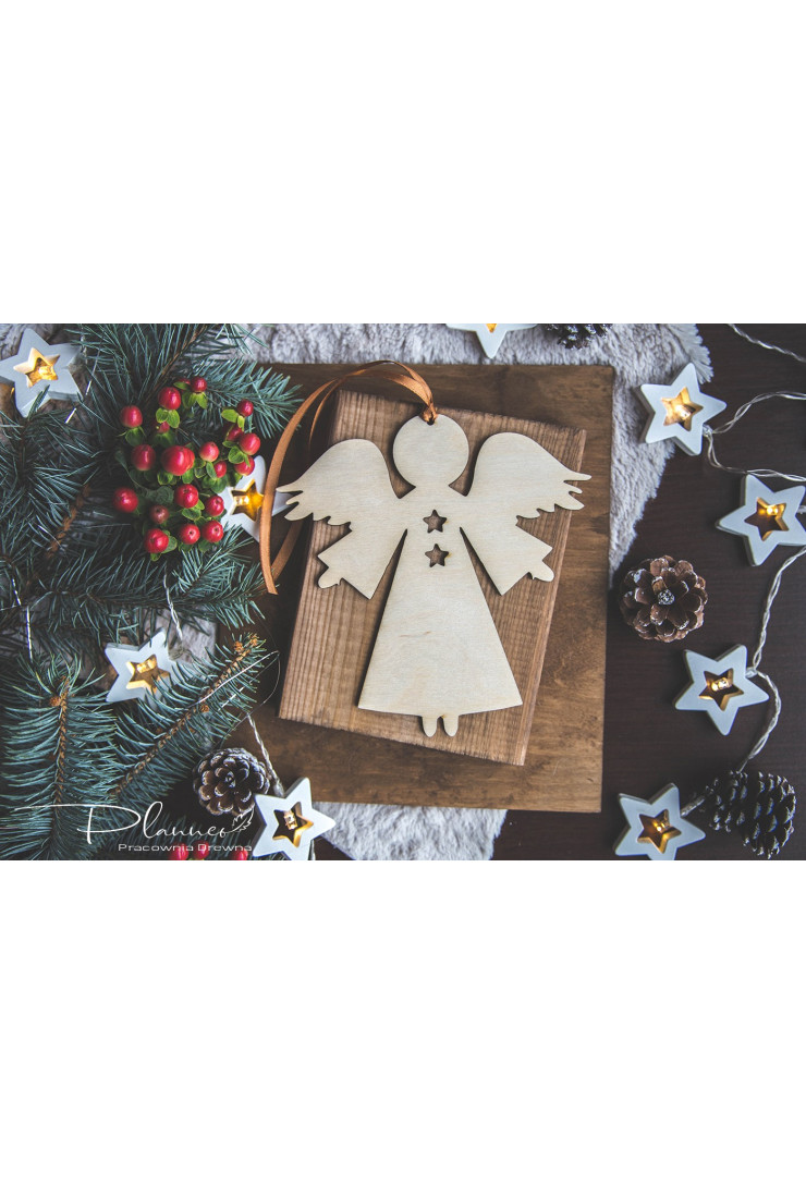 Anioł do zawieszenia z drewna