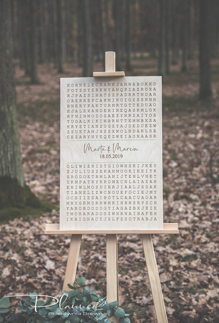 Drewniana grawerowana Księga Gości