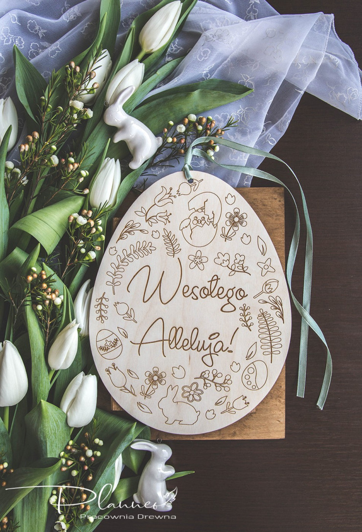 Drewniane jajko Wielkanocne