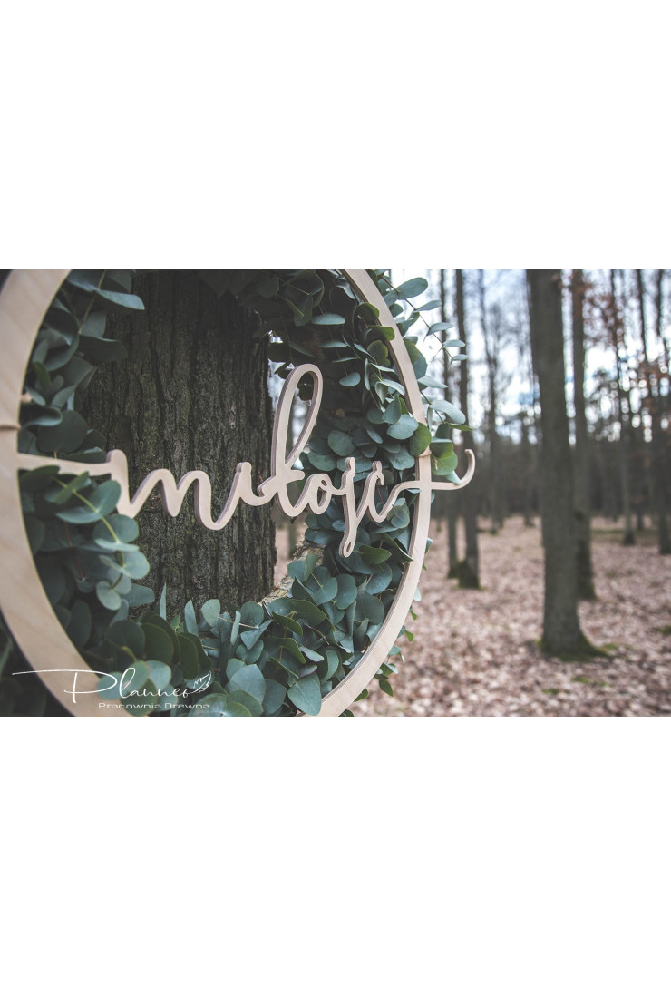 Obręcz miłość z drewna