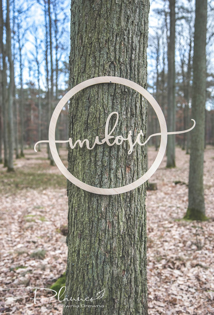 Koło Miłość drewniany