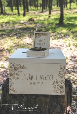 Komplet skrzynka na koperty oraz pudełko na obrączki