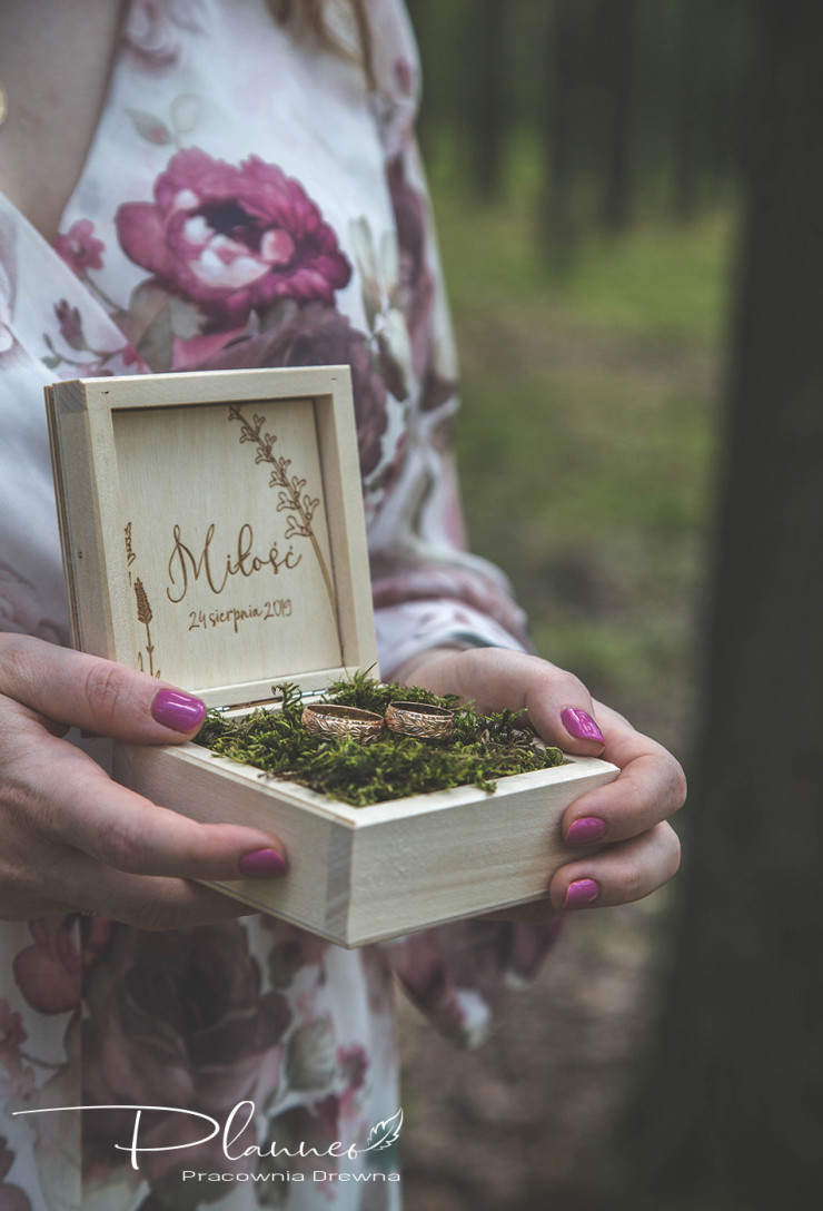 Komplet skrzynka na koperty oraz pudełko na obrączki