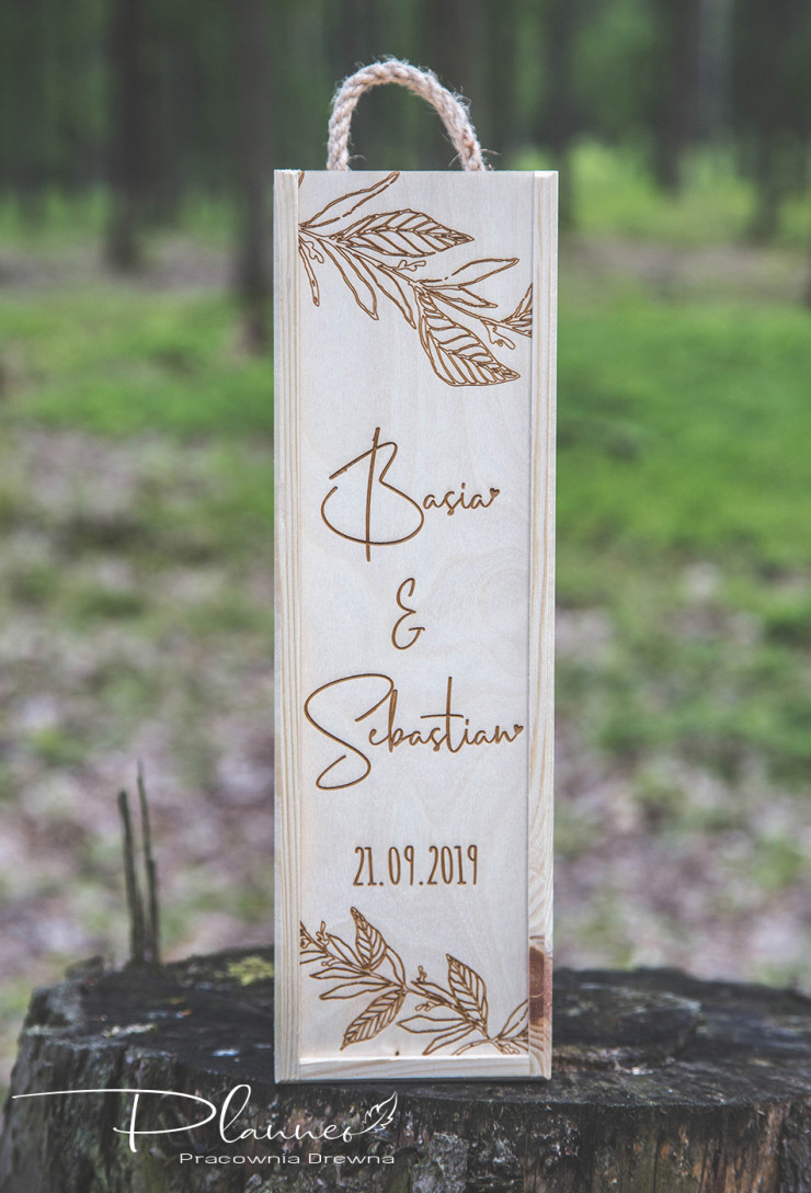 Grawerowana skrzynka na wino