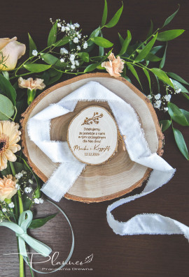 Drewniane grawerowane podziękowanie dla gości magnes