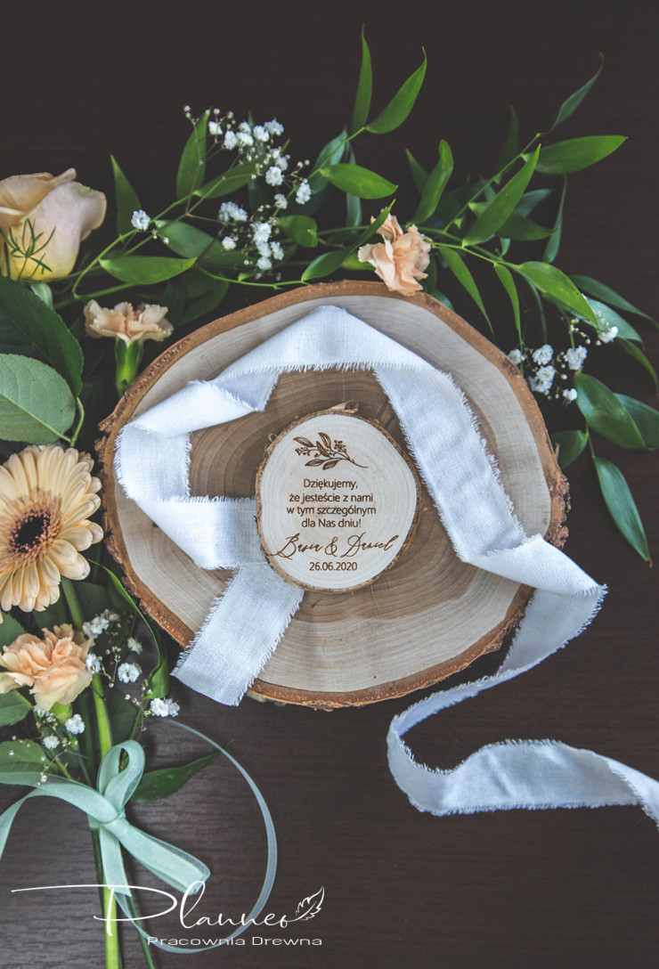 Grawerowane podziękowanie dla gości magnes