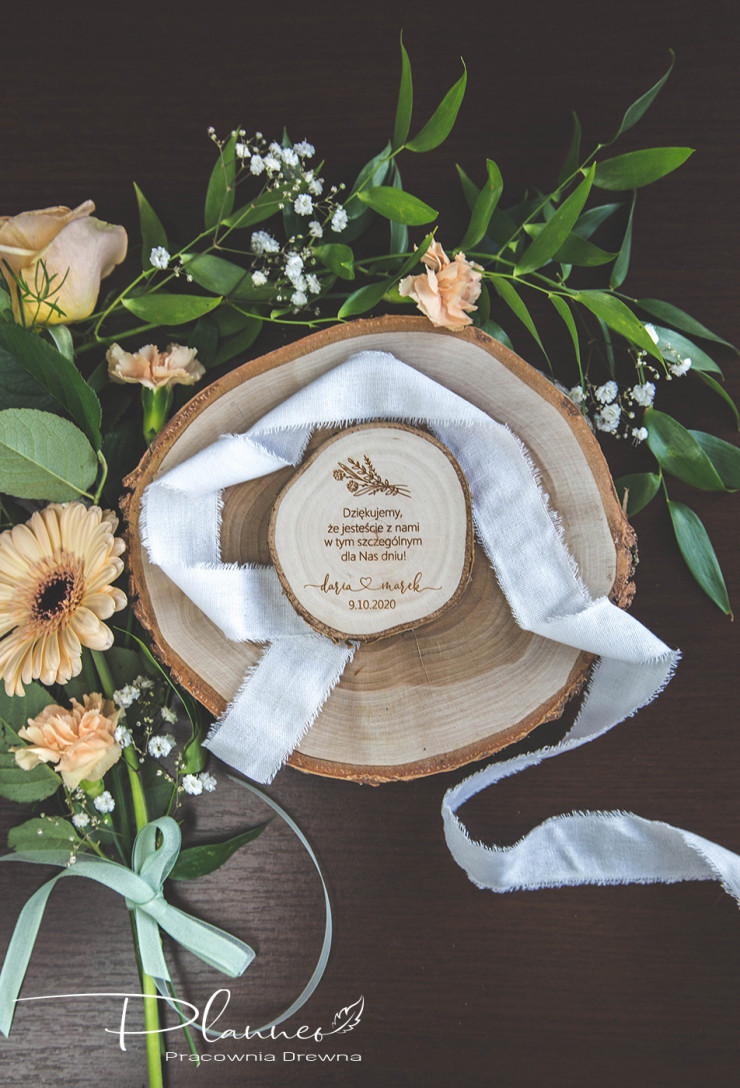 Grawerowane podziękowanie dla gości magnes