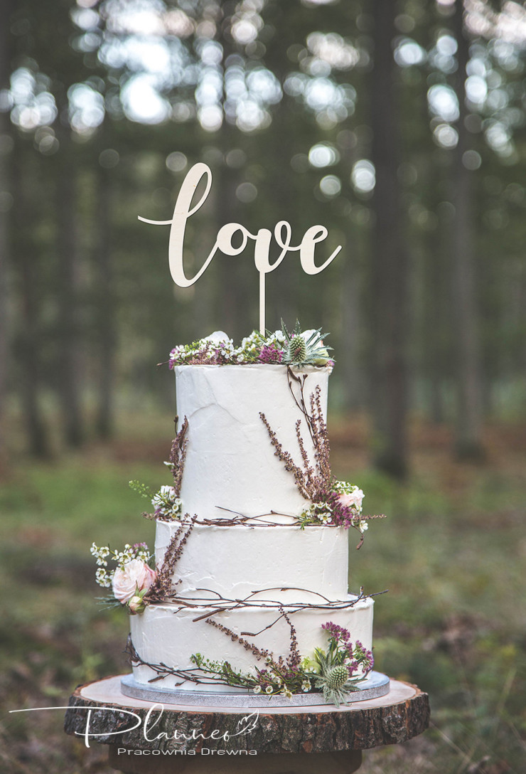 Drewniany topper Love