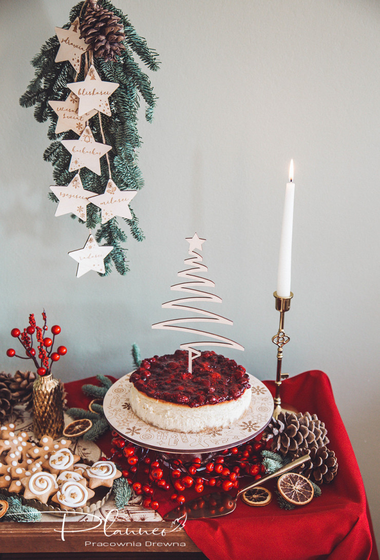 Topper choinka drewniany