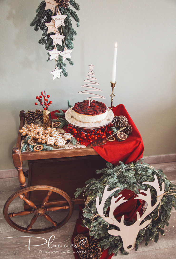 Drewniany topper choinka