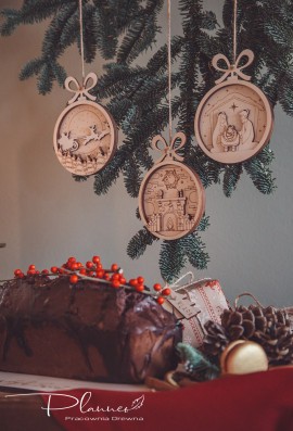 Bombki drewniane przestrzenne