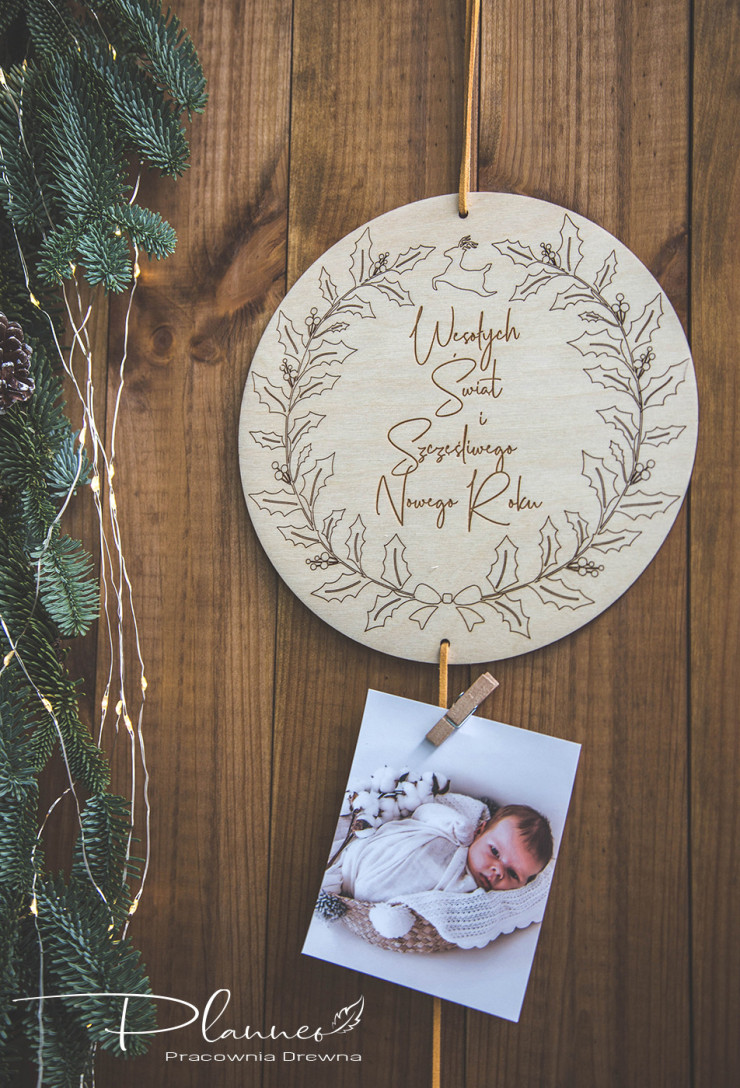 Drewniany łapacz ze zdjęciami