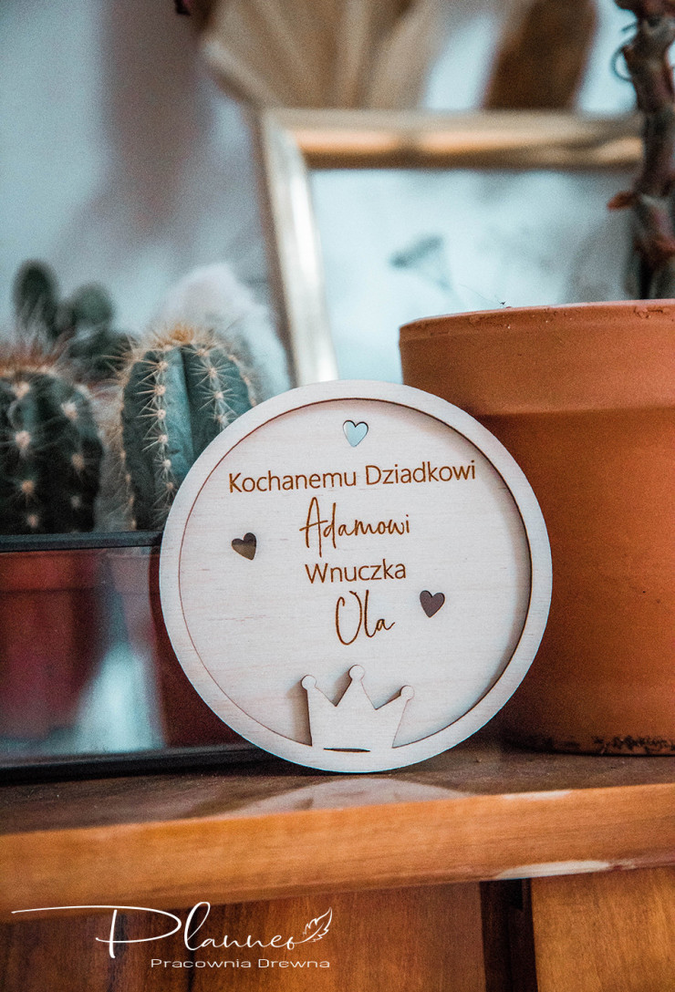 Magnes z imieniem wnuka dla Dziadków