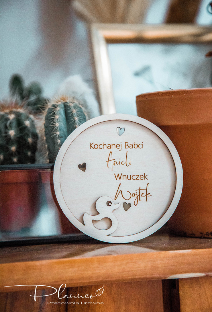 Drewniany magnes na dzień Babci i Dziadka