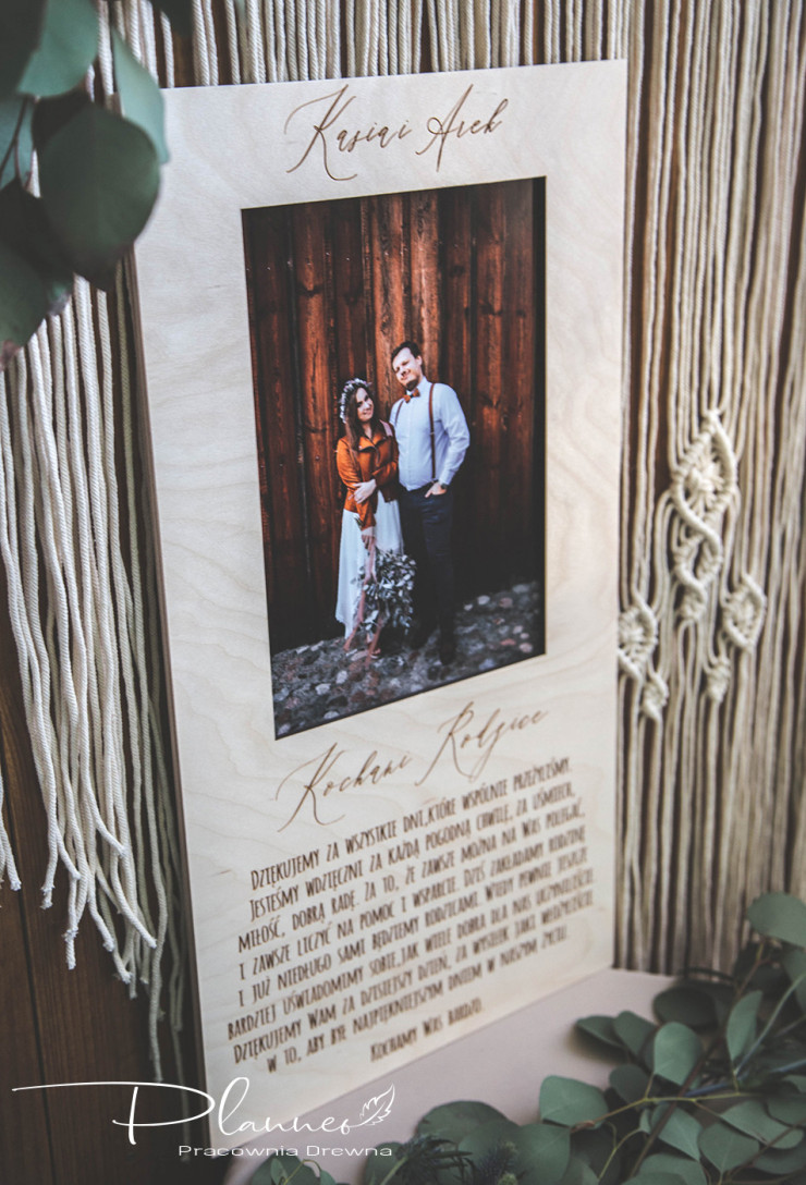 Grawerowane podziękowania dla Rodziców