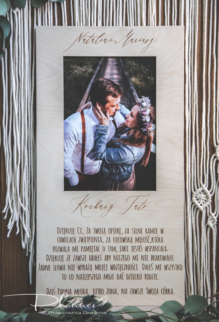 Grawerowane podziękowania dla Rodziców