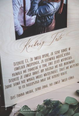 Drewniane grawerowane podziękowania dla Rodziców ze zdjęciem