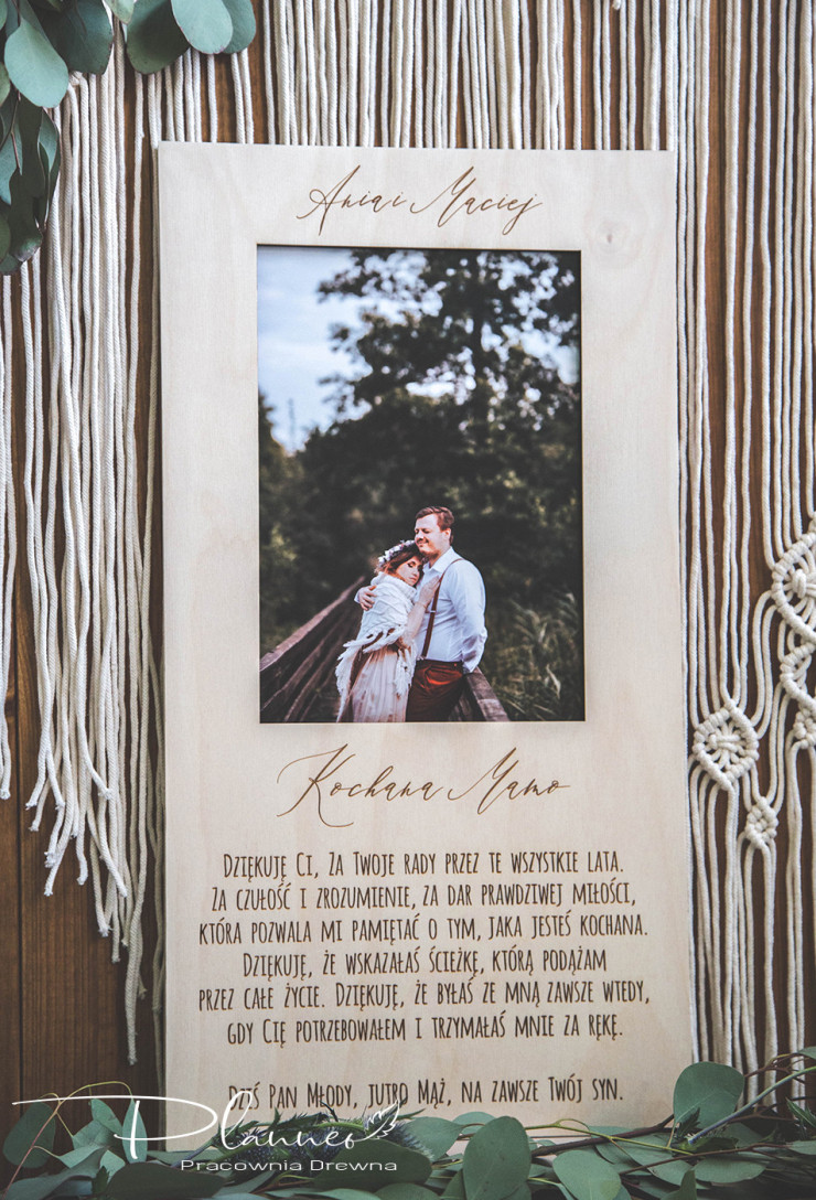 Grawerowane podziękowania dla Rodziców ze zdjęciem