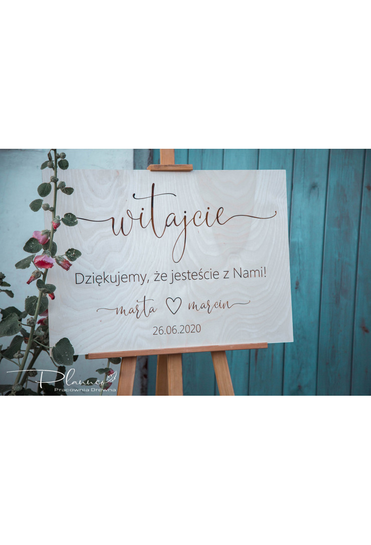 Tablica powitalna ślubna