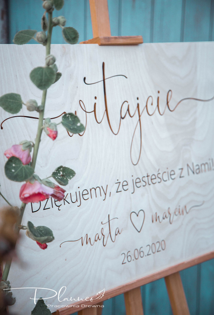 Tablica powitalna drewniana