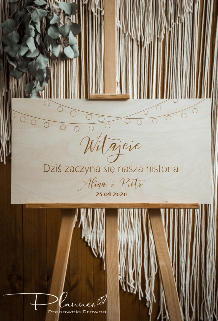 Tablica powitalna drewniana