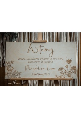 Tablica powitalna drewniana