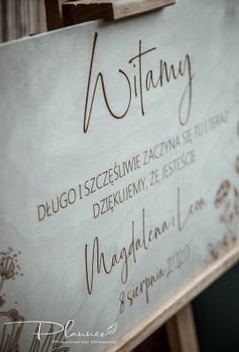 Tablica powitalna grawerowana