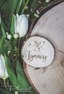 Imiona na plastrze drewna