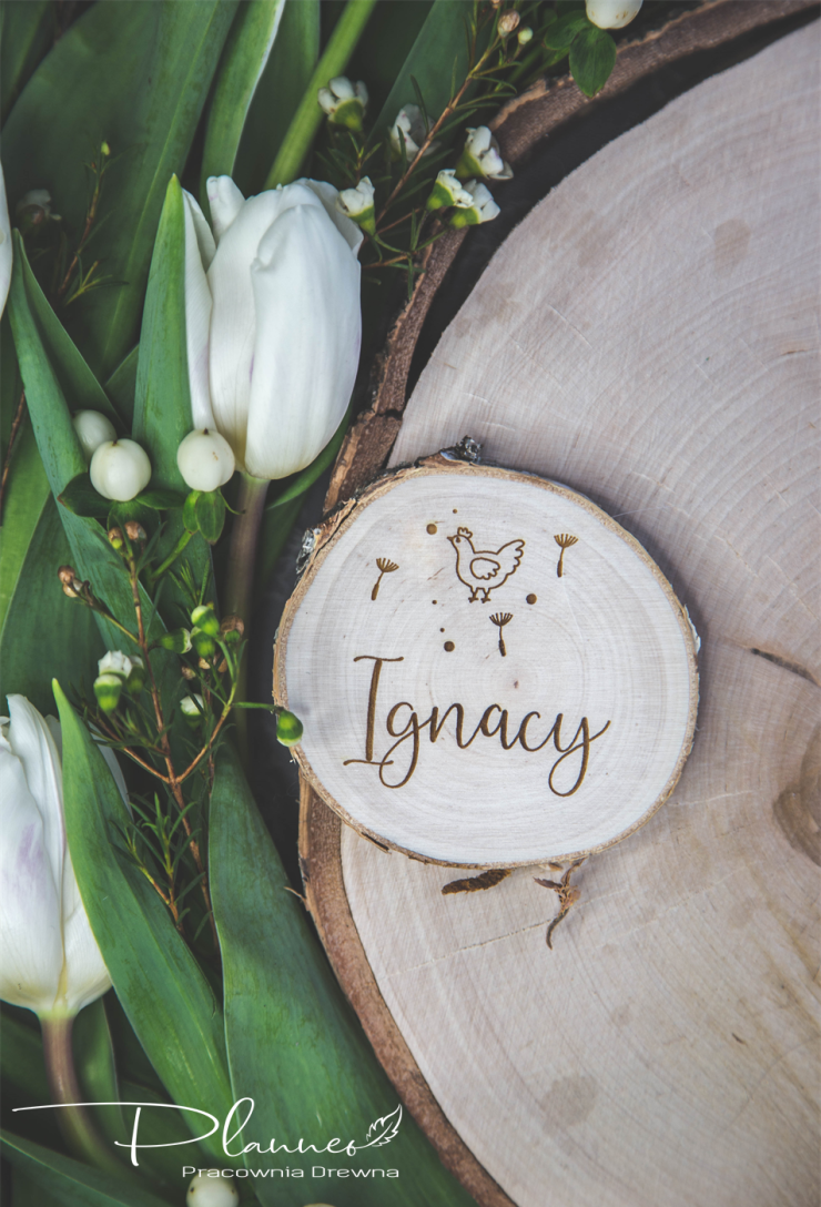 Imiona na plastrze drewna