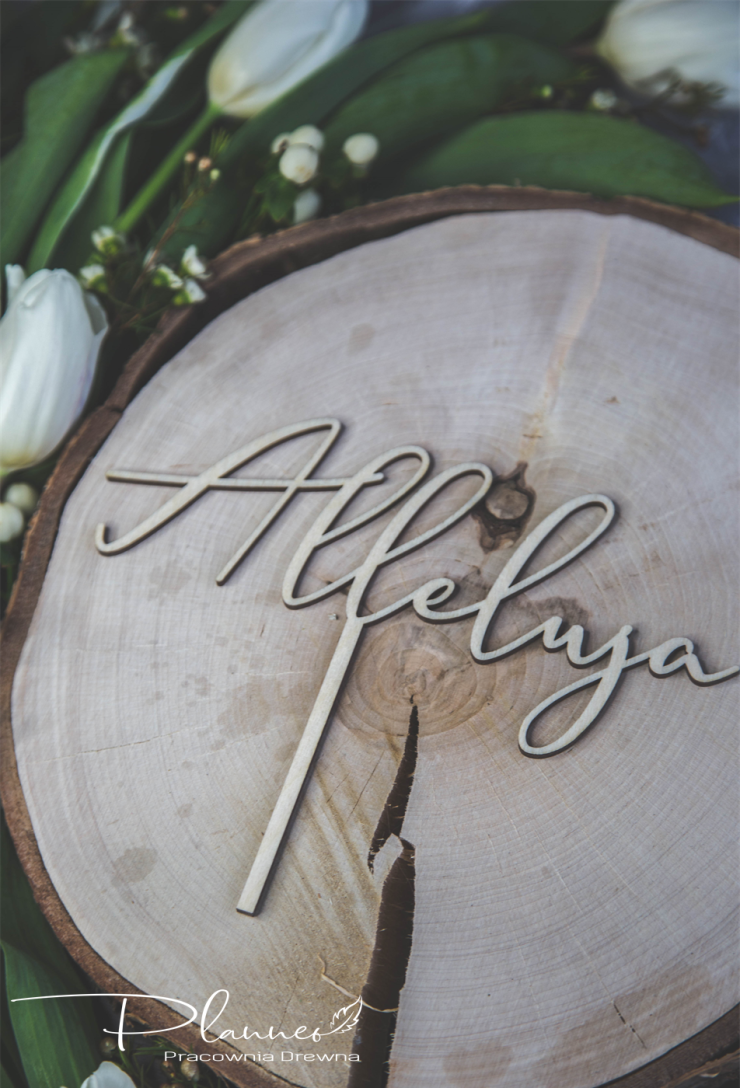 Drewniany topper Alleluja