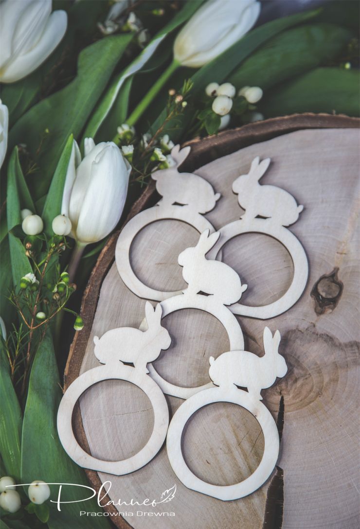 Obręcze na serwetki królik