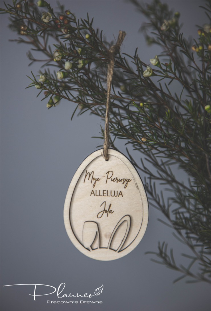 Drewniane jajko z imieniem