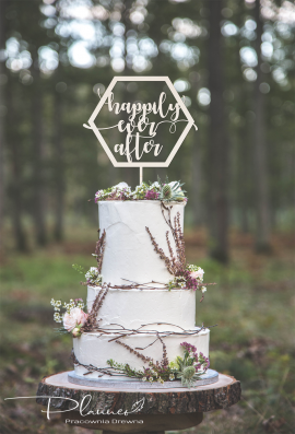 Drewniany Topper Happily Ever After