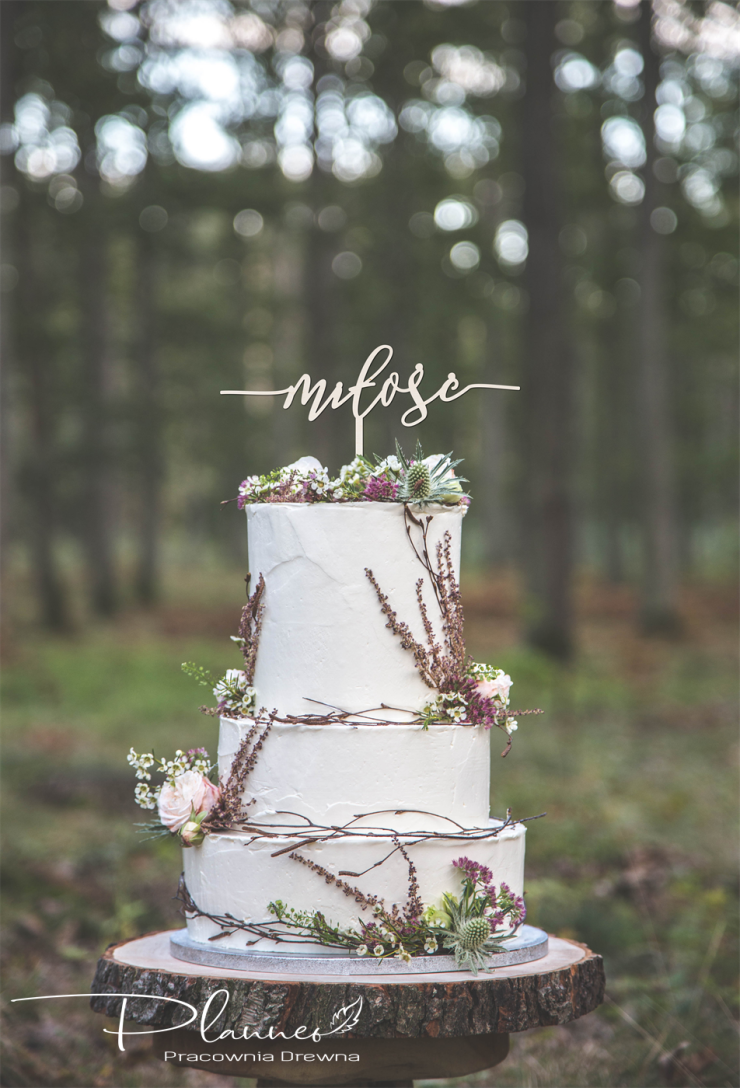 Drewniany topper Miłość