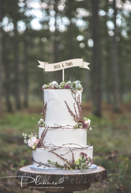 Drewniany topper Wstęga Imiona