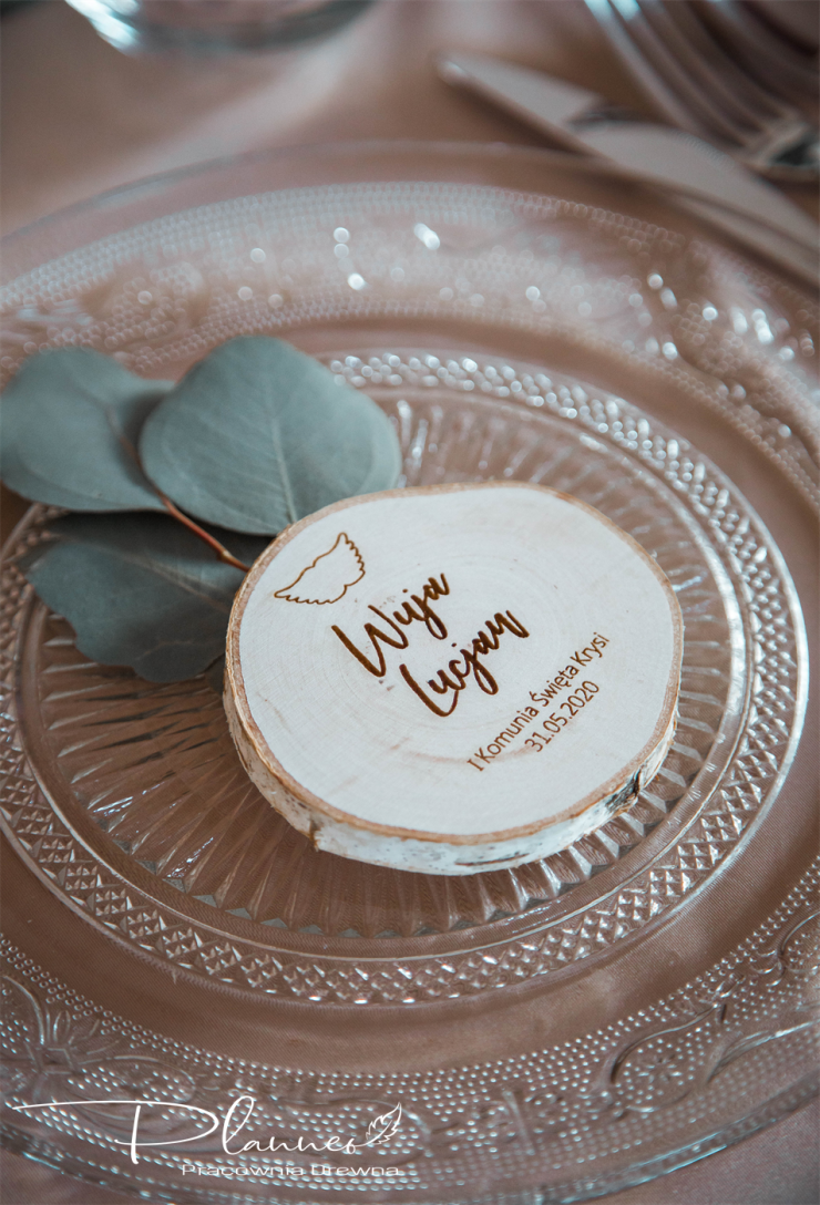 Winietka plaster drewna Komunia