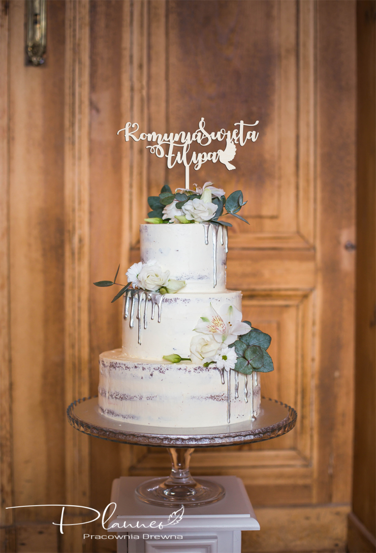 Topper Komunia Święta gołąb