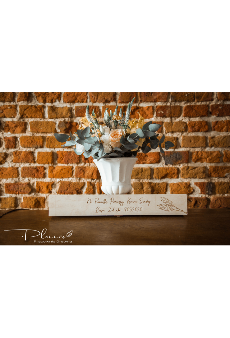 Pudełko na świecę wzór komunia