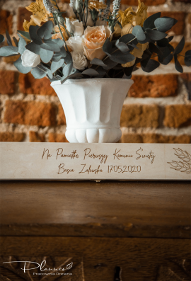 Pudełko na świecę wzór Kłosy