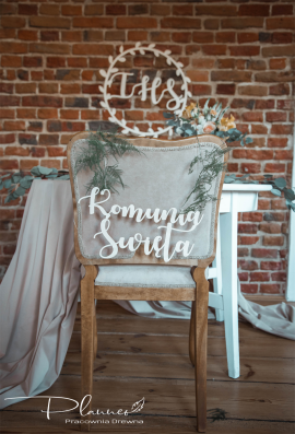 Napis na krzesło Komunia Święta