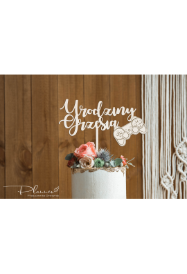 Topper drewniany Urodzinowy pad