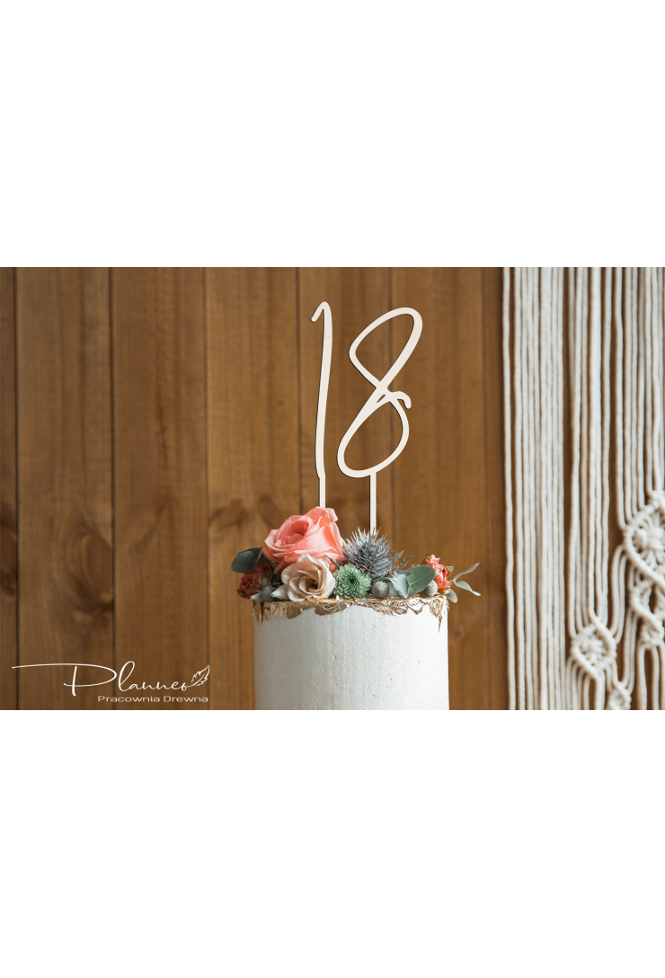 Topper drewniany Liczby
