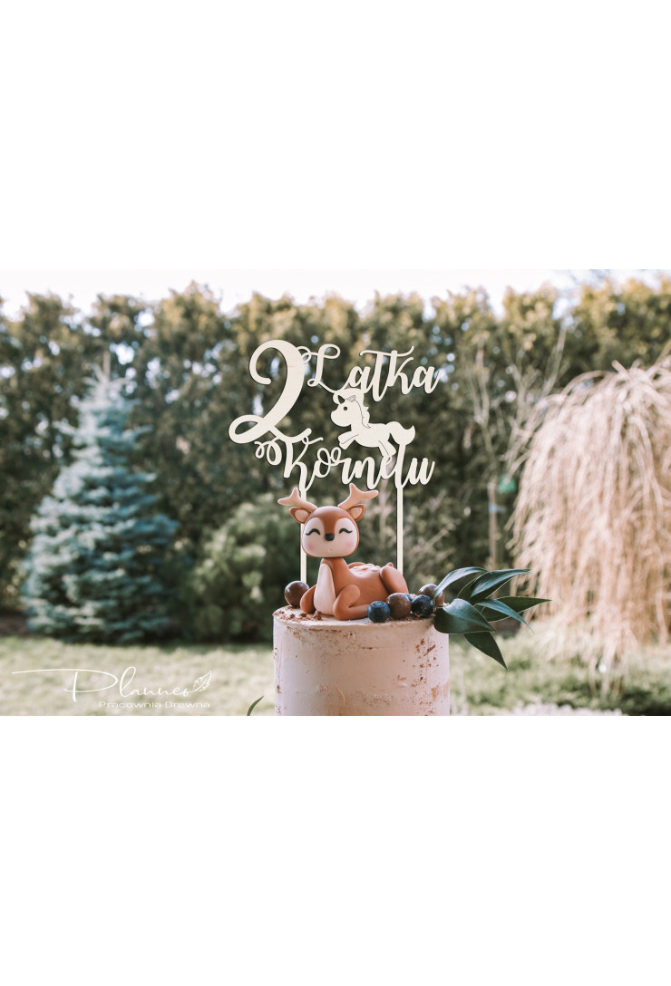 Topper drewniany Jednorożec