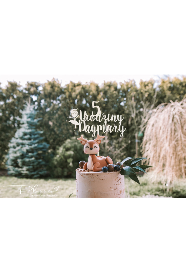 Topper drewniany Urodziny Baletnica