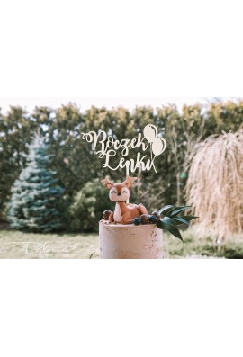 Topper drewniany Roczek małe balony