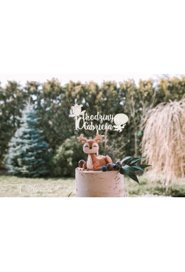 Topper drewniany Urodziny Żaba