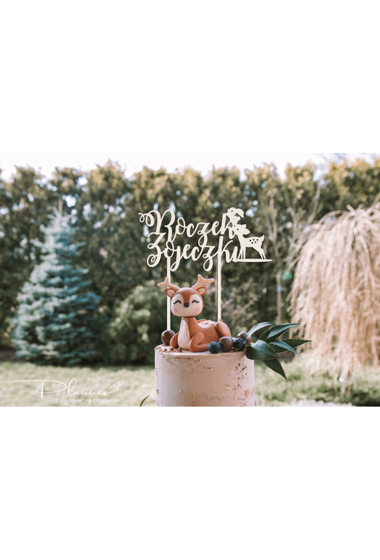 Topper drewniany Roczek Zwierzęta