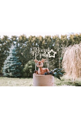 Topper drewniany Roczek gwiazdka